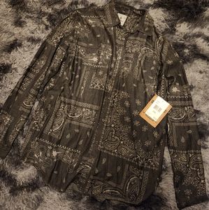 Bandana print button down XXL NEW